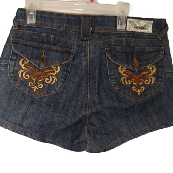 NWT Be-Girl Women Junior's Shorts Jeans Black Color Classic Style Embroidered - Picture 10 of 13